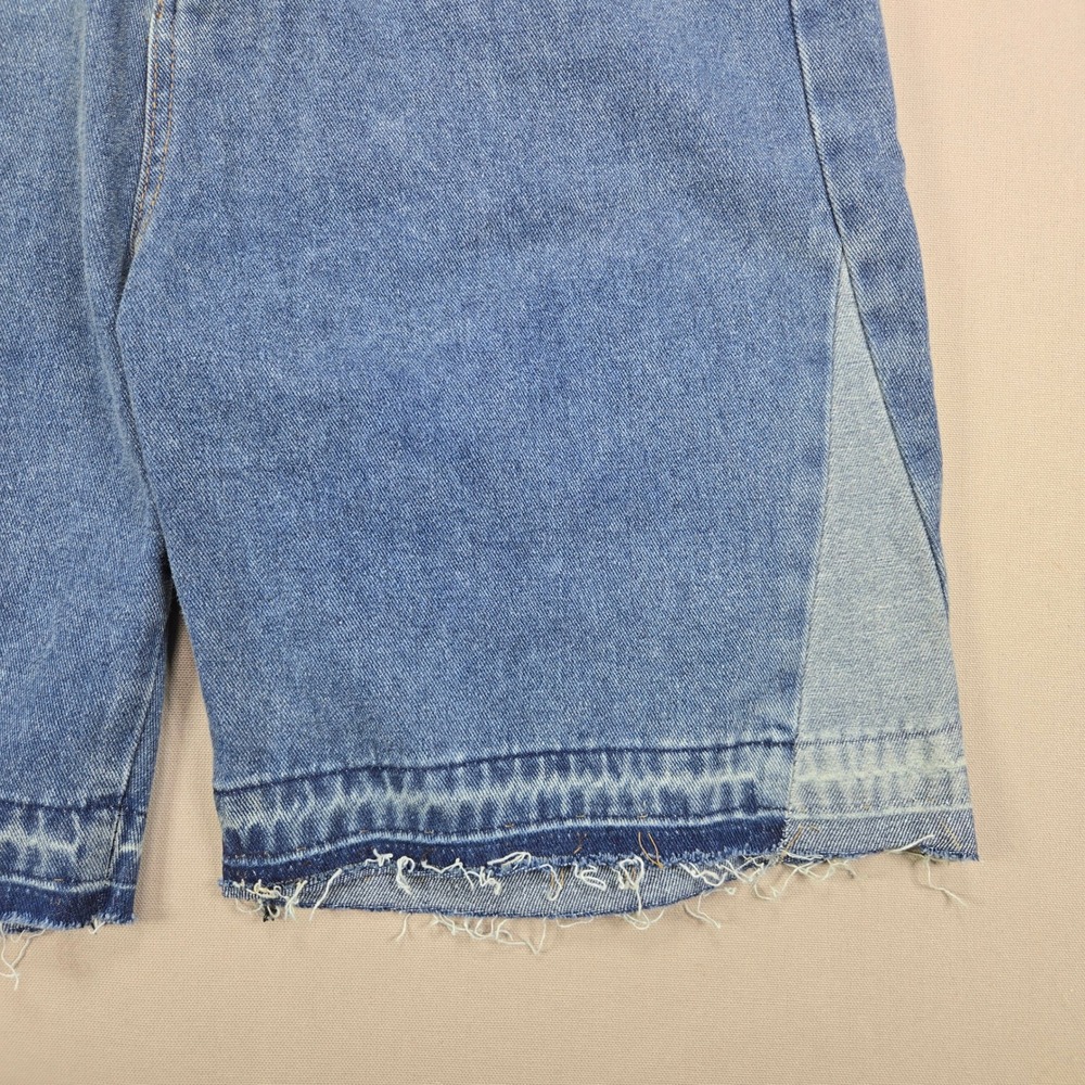 Bottega Desires Denim Shorts Chenille Patch Raw Hem Blue Mens Size L - Picture 9 of 15